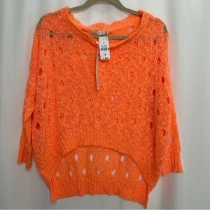 Millau orange open cropped sweater